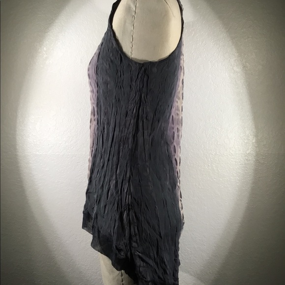 Viviana Uchitel Hi-Lo Silk Tank in Smoke Signal/ Moon Shadow NWT - Picture 3 of 5